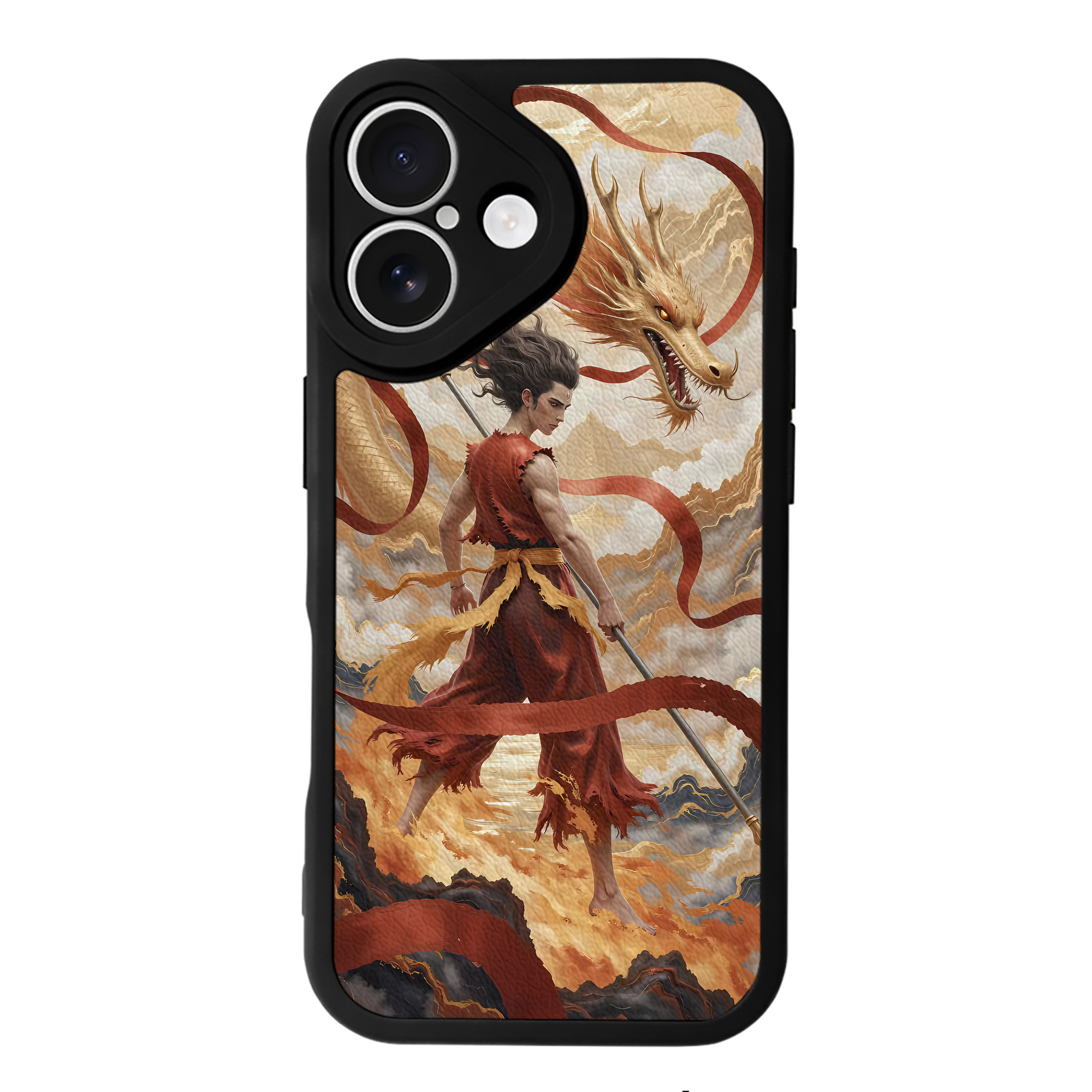 （画像用） Ne Zha 2 ナタ 魔童の大暴れ 【iPhone 16シリーズ対応】シリコンスマホケース（レザー調） 材質：シリコン